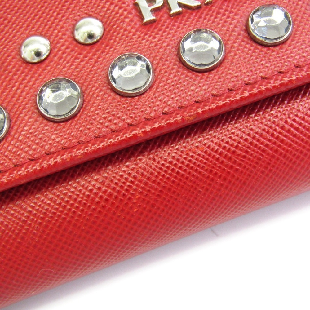 PRADA Saffiano Studded Wallet W/ Card Holder - Picture 10 of 11